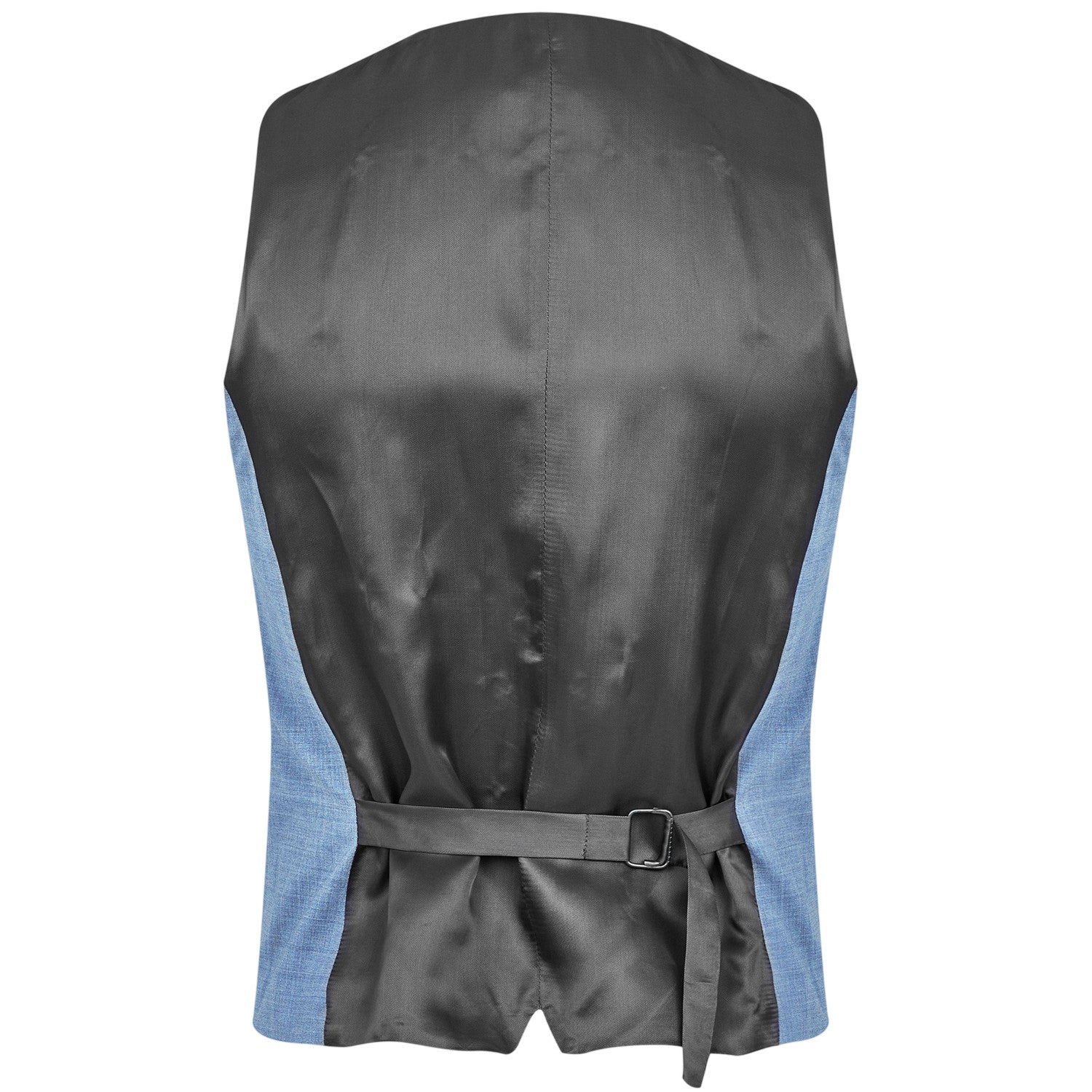 Light Blue - Back - Without Prejudice Mens Wool Blend Slim Waistcoat
