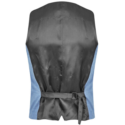 Light Blue - Back - Without Prejudice Mens Wool Blend Slim Waistcoat