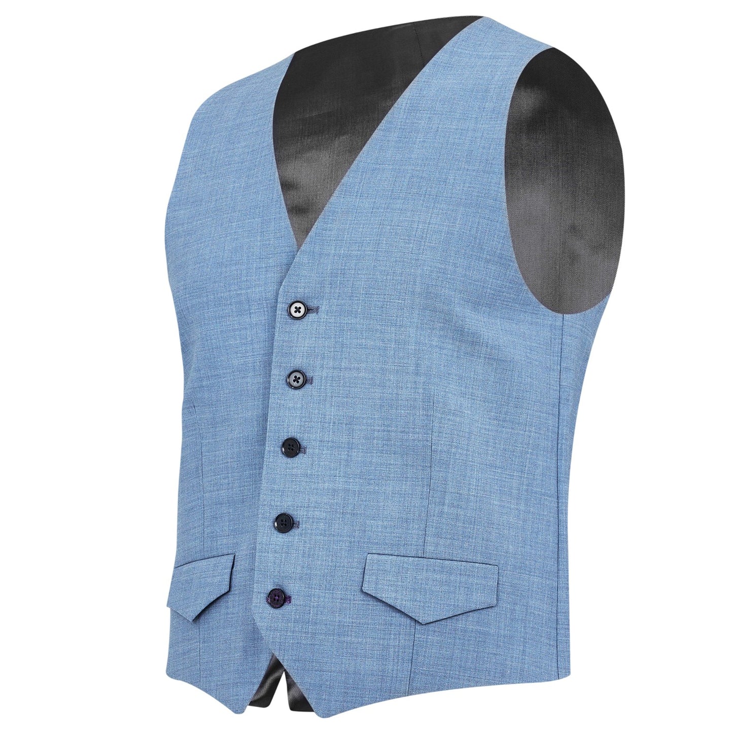 Light Blue - Lifestyle - Without Prejudice Mens Wool Blend Slim Waistcoat