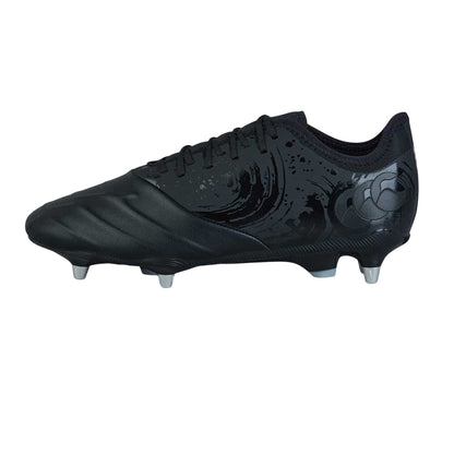 Black-Silver - Back - Canterbury Mens Phoenix Genesis Pro Leather Hybrid Soft Ground Rugby Boots