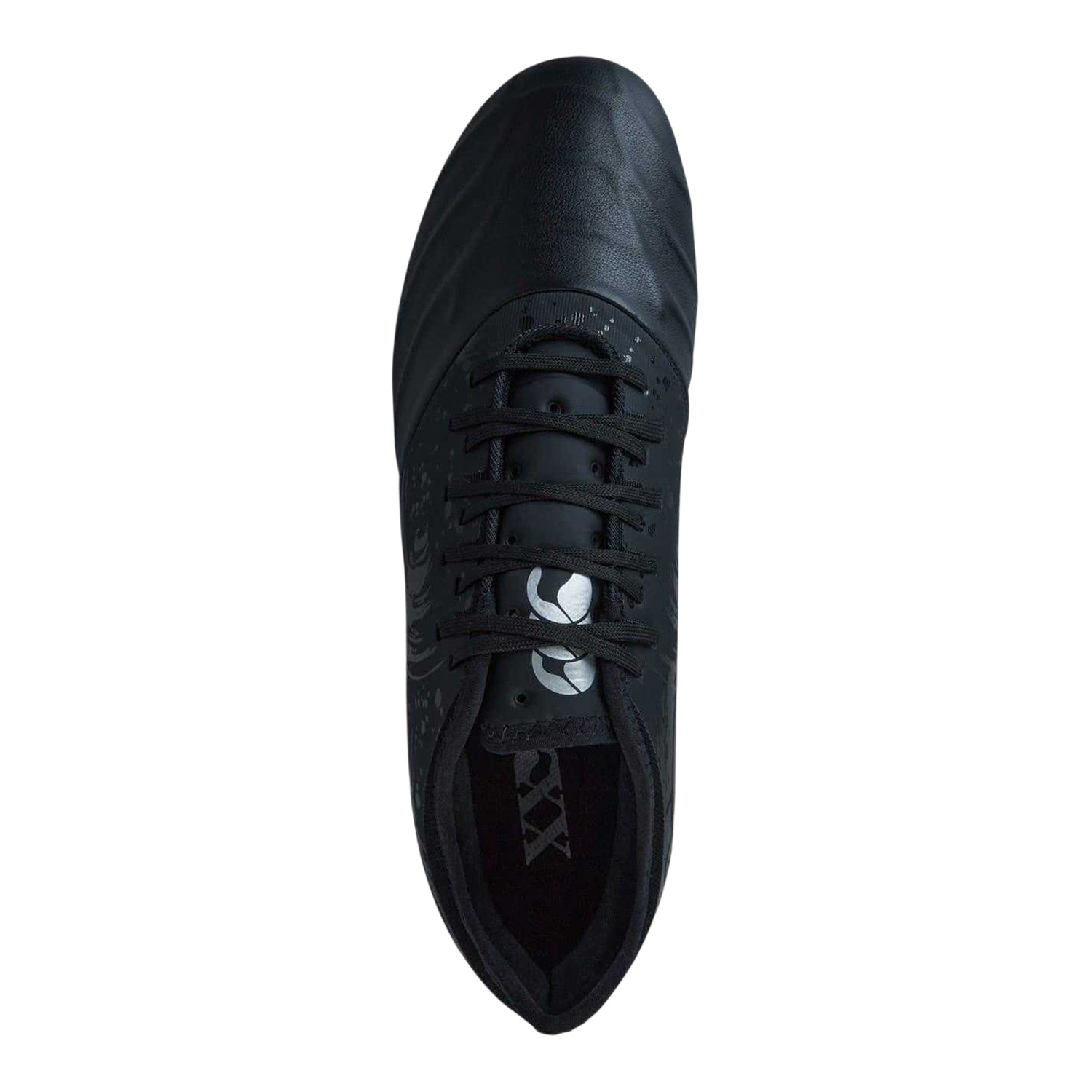Black-Silver - Side - Canterbury Mens Phoenix Genesis Pro Leather Hybrid Soft Ground Rugby Boots