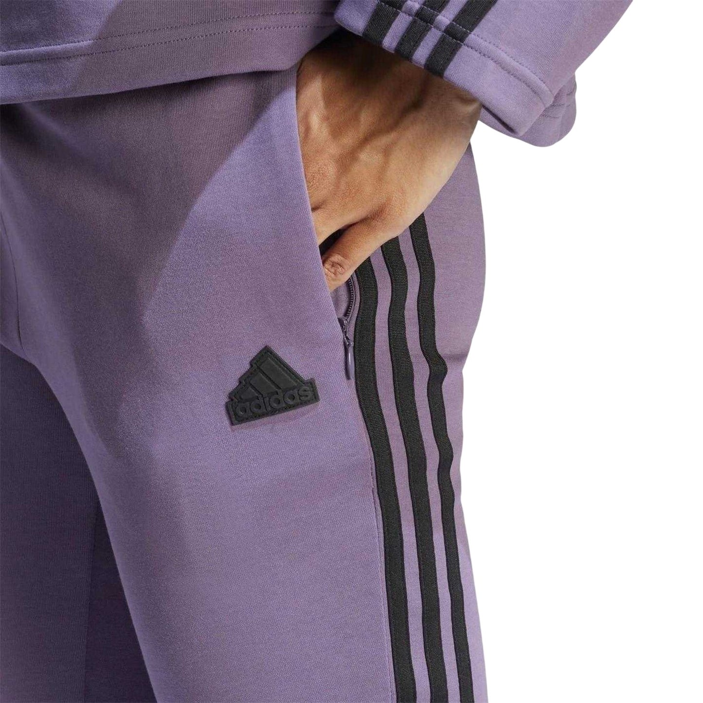 Purple - Lifestyle - Adidas Womens-Ladies Future Icons Triple Stripe Tracksuit Bottoms