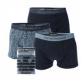 Grey-Black - Front - Emporio Armani Mens Organic Cotton Boxer Shorts (Pack of 3)