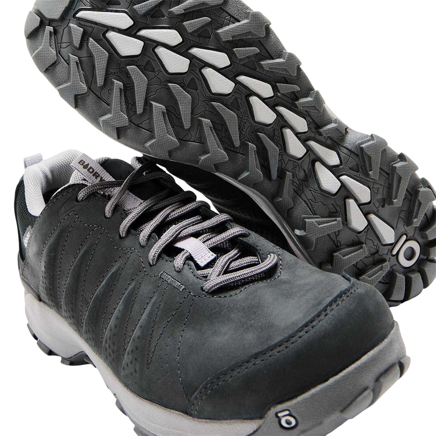 Black - Side - Oboz Womens-Ladies Sypes Leather Waterproof Hiking Shoes