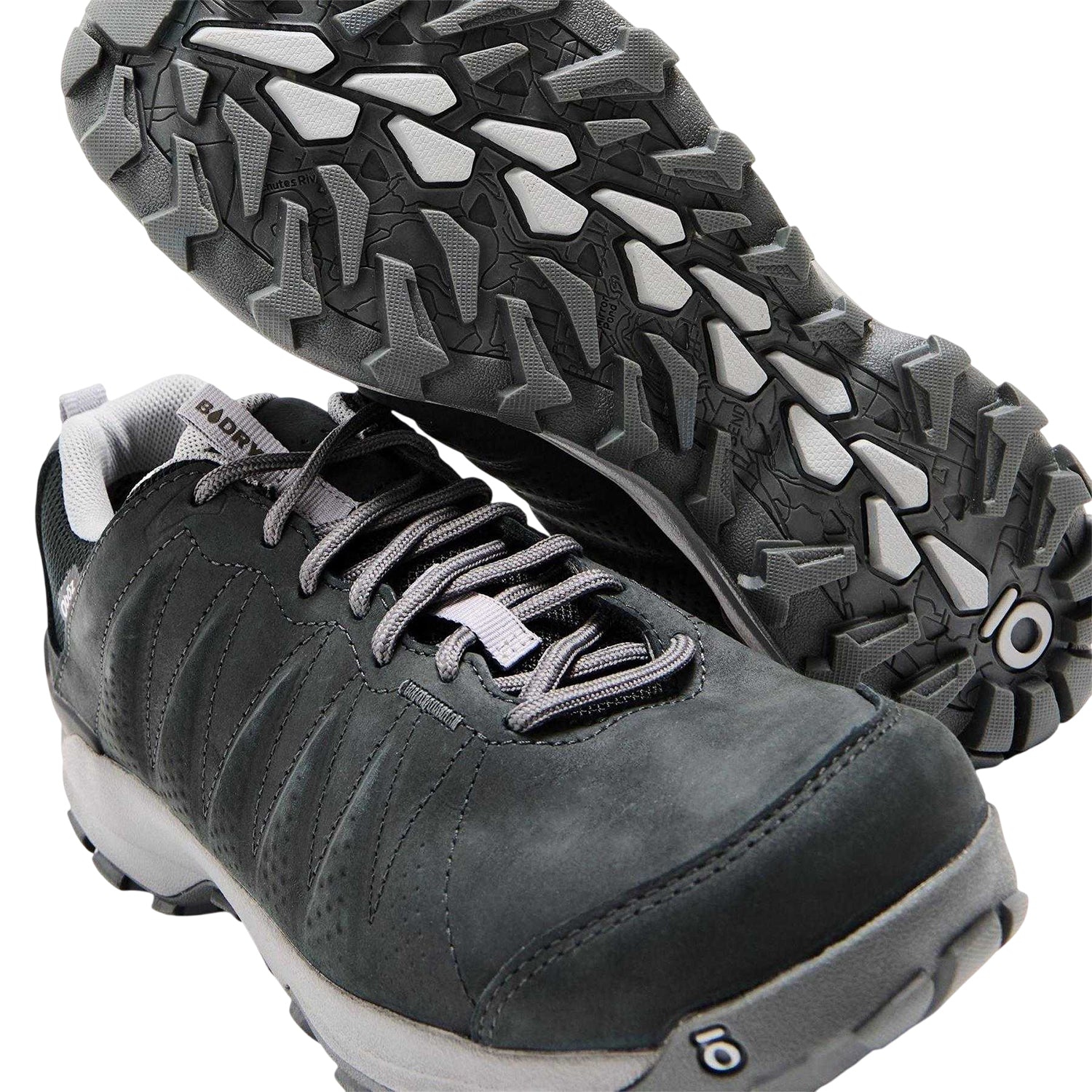 Black - Side - Oboz Womens-Ladies Sypes Leather Waterproof Hiking Shoes