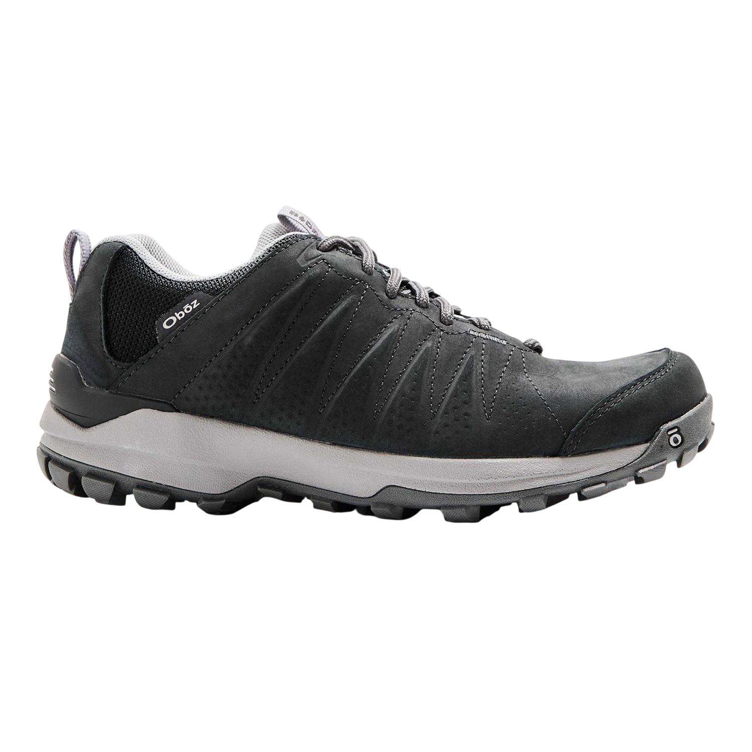 Black - Front - Oboz Womens-Ladies Sypes Leather Waterproof Hiking Shoes
