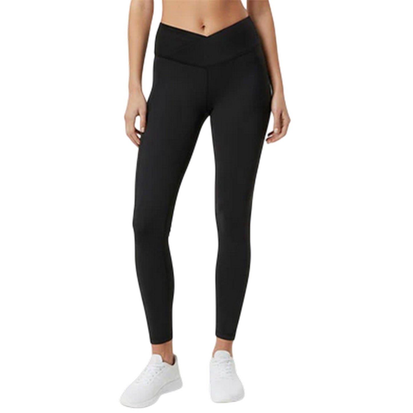 Black - Side - USA Womens-Ladies Nylon Leggings