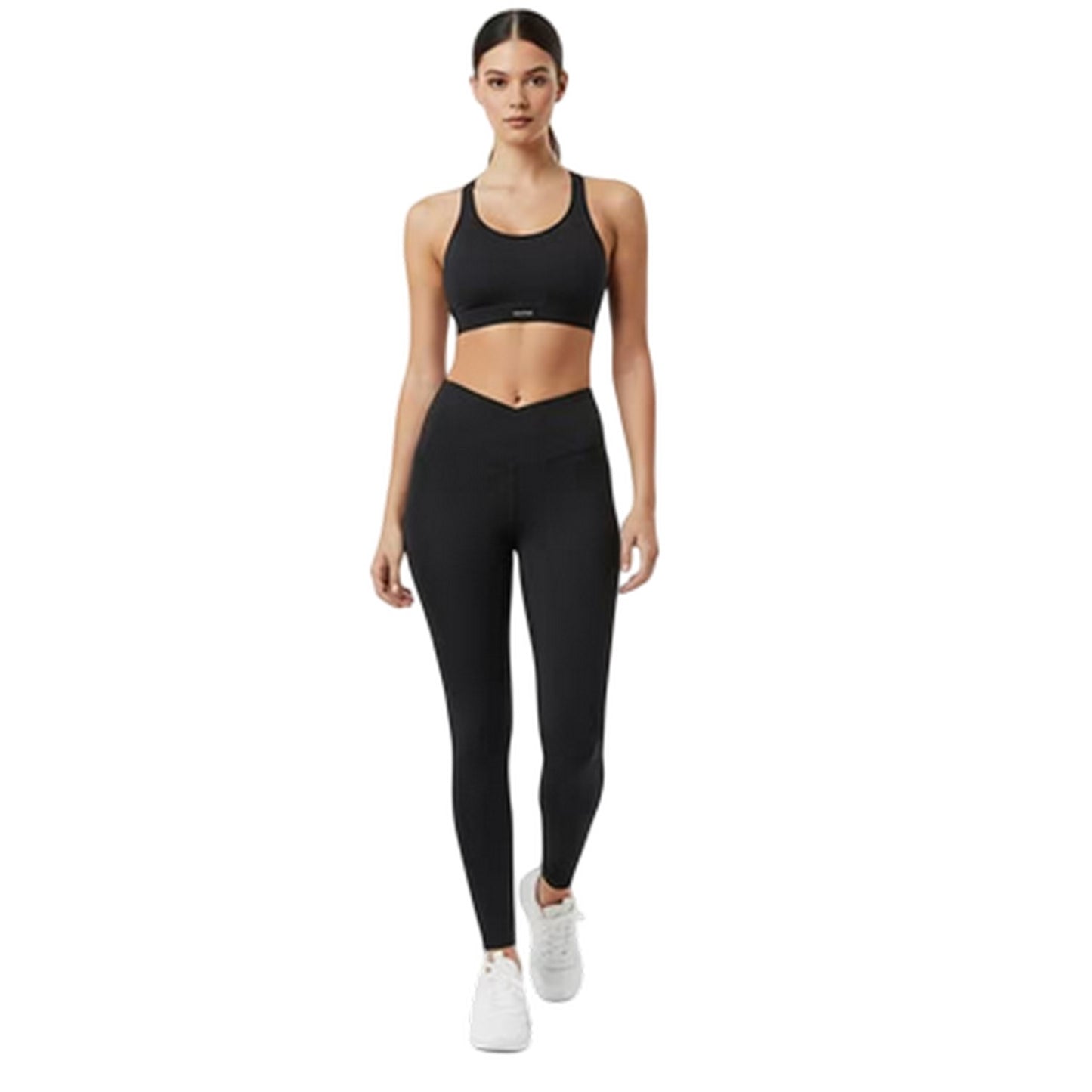 Black - Pack Shot - USA Womens-Ladies Nylon Leggings