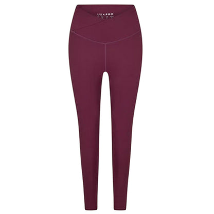 Dark Cherry - Front - USA Womens-Ladies Nylon Leggings