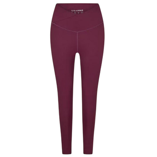 Dark Cherry - Front - USA Womens-Ladies Nylon Leggings