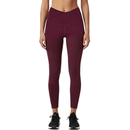Dark Cherry - Side - USA Womens-Ladies Nylon Leggings