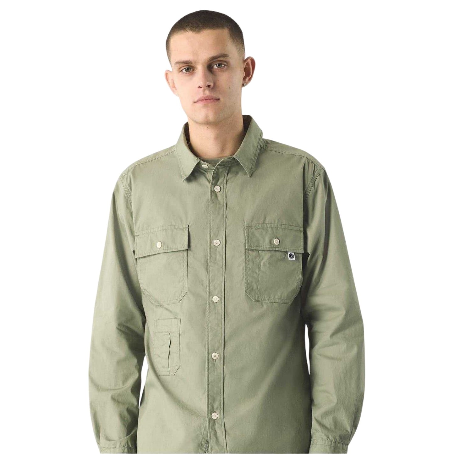 Green - Side - Pretty Green Mens Brentwood Long-Sleeved Shirt