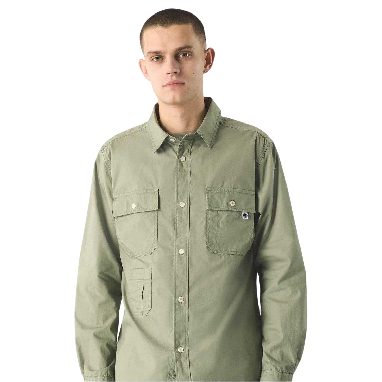 Green - Side - Pretty Green Mens Brentwood Long-Sleeved Shirt