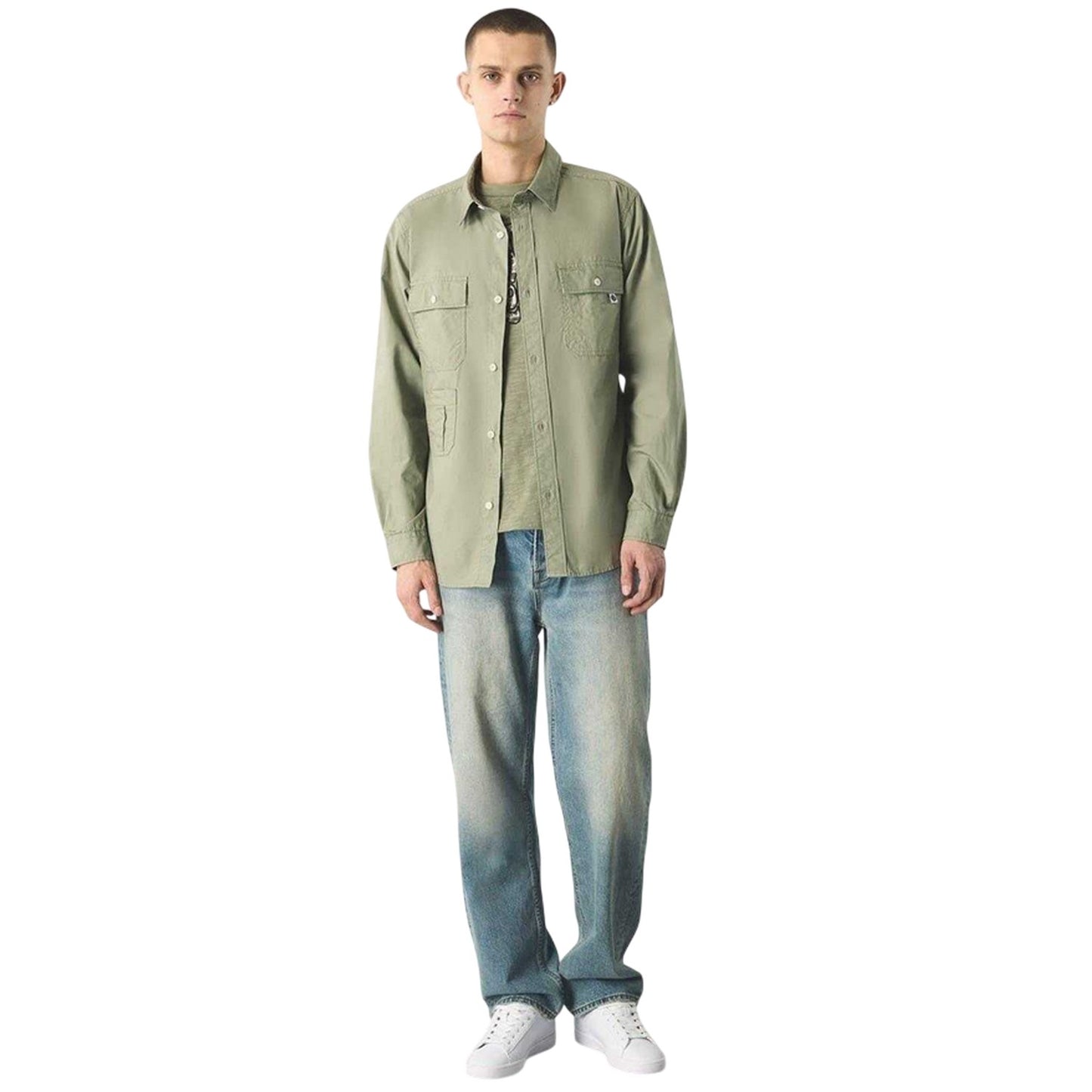 Green - Lifestyle - Pretty Green Mens Brentwood Long-Sleeved Shirt