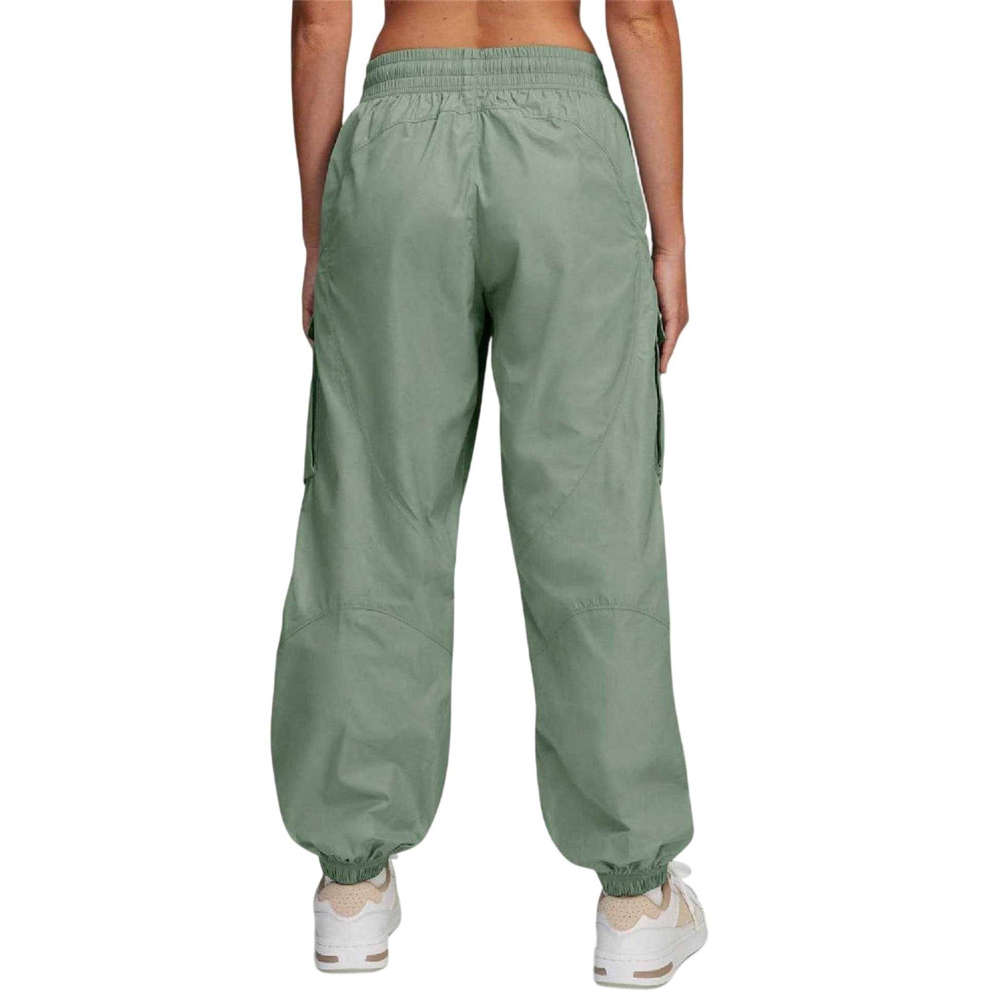 Green - Back - Under Armour Womens-Ladies Woven Cargo Trousers