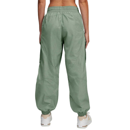 Green - Back - Under Armour Womens-Ladies Woven Cargo Trousers