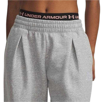 Grey Marl - Side - Under Armour Womens-Ladies Fleece Relaxed Fit Sweatpants