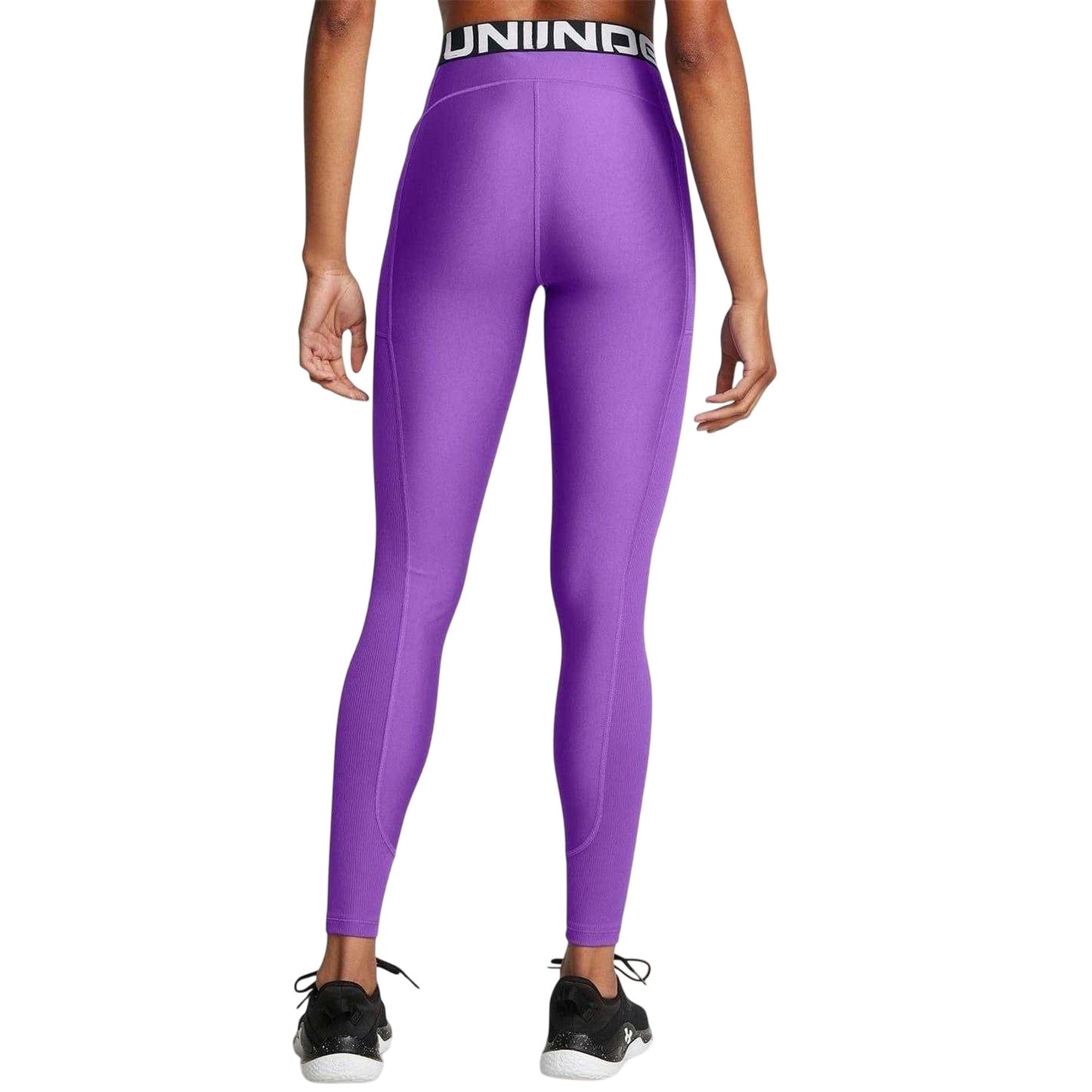 Purple - Back - Under Armour Womens-Ladies HeatGear Moisture Wicking Leggings