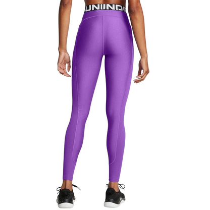 Purple - Back - Under Armour Womens-Ladies HeatGear Moisture Wicking Leggings