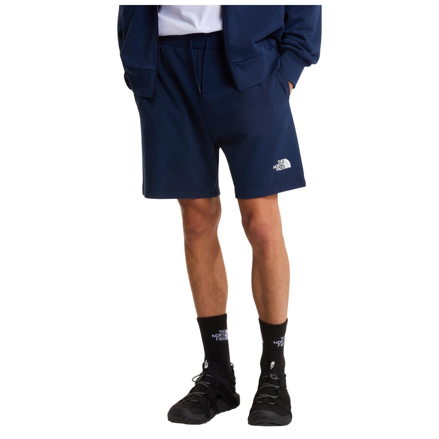 Navy - Side - The North Face Mens Simple Dome Fleece Shorts