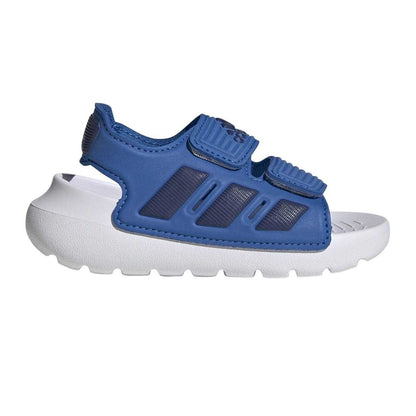 Blue-Dark Blue-White - Front - Adidas Childrens-Kids Altaswim 2.0 Stripes Open Toe Sports Sandals