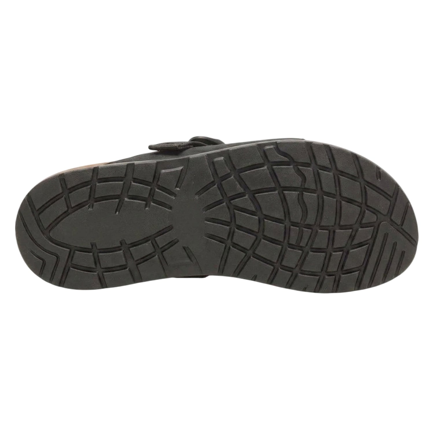 Black - Side - Chaco Mens Lowdown Leather Open Toe Flatform Slides