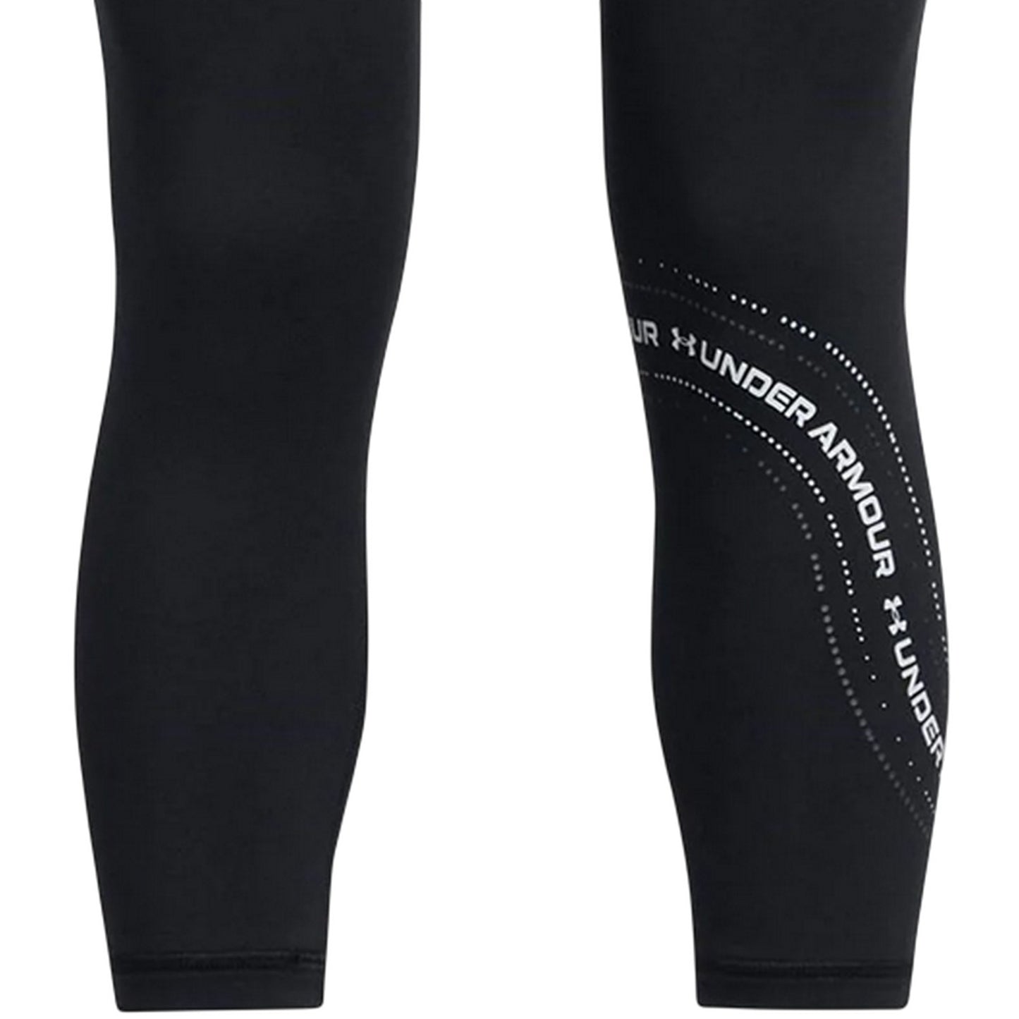 Black - Side - Under Armour Girls Performance Fitted Leggings