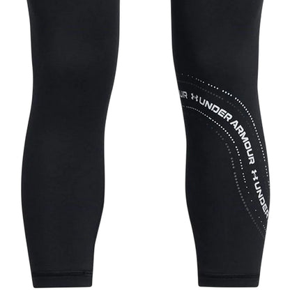 Black - Side - Under Armour Girls Performance Fitted Leggings