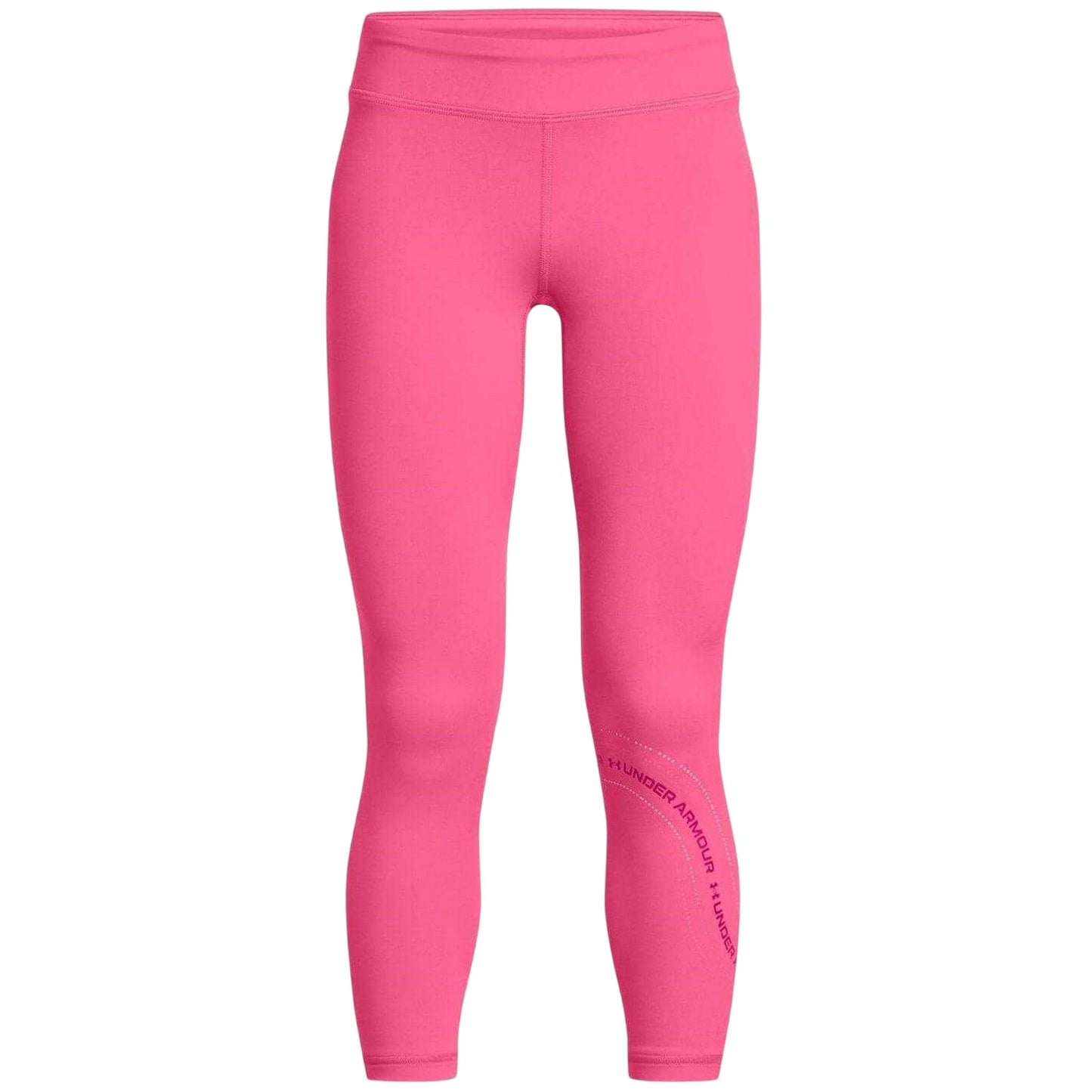 Pink - Front - Under Armour Girls Performance Fitted Leggings