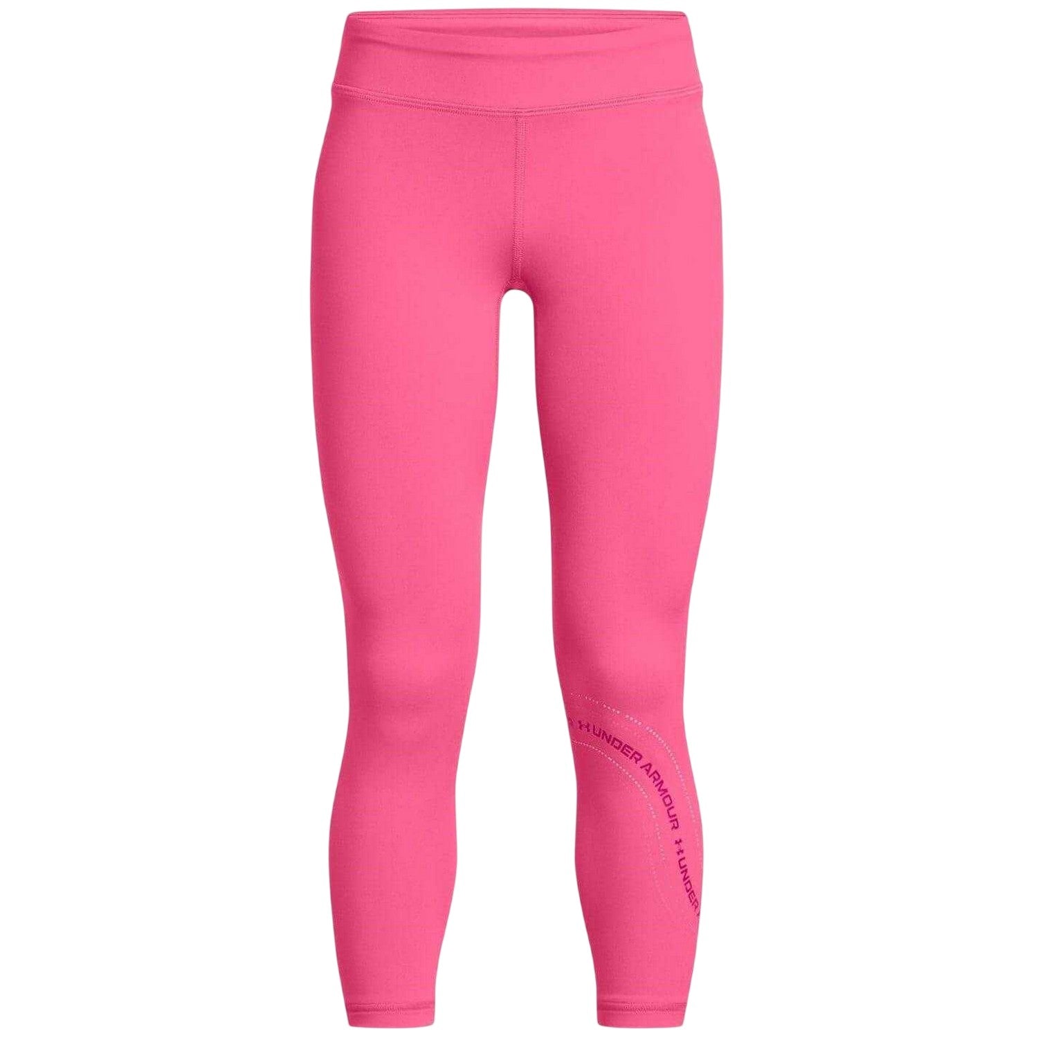 Pink - Front - Under Armour Girls Performance Fitted Leggings