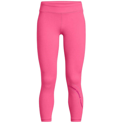 Pink - Front - Under Armour Girls Performance Fitted Leggings