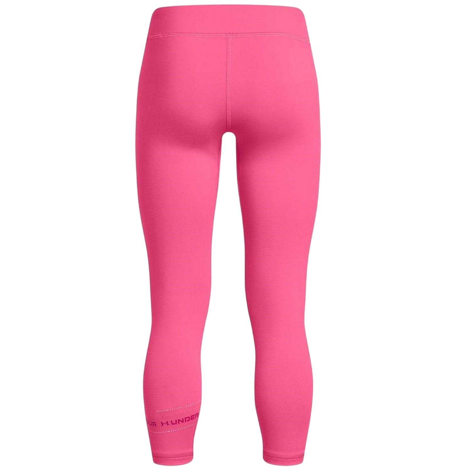 Pink - Back - Under Armour Girls Performance Fitted Leggings