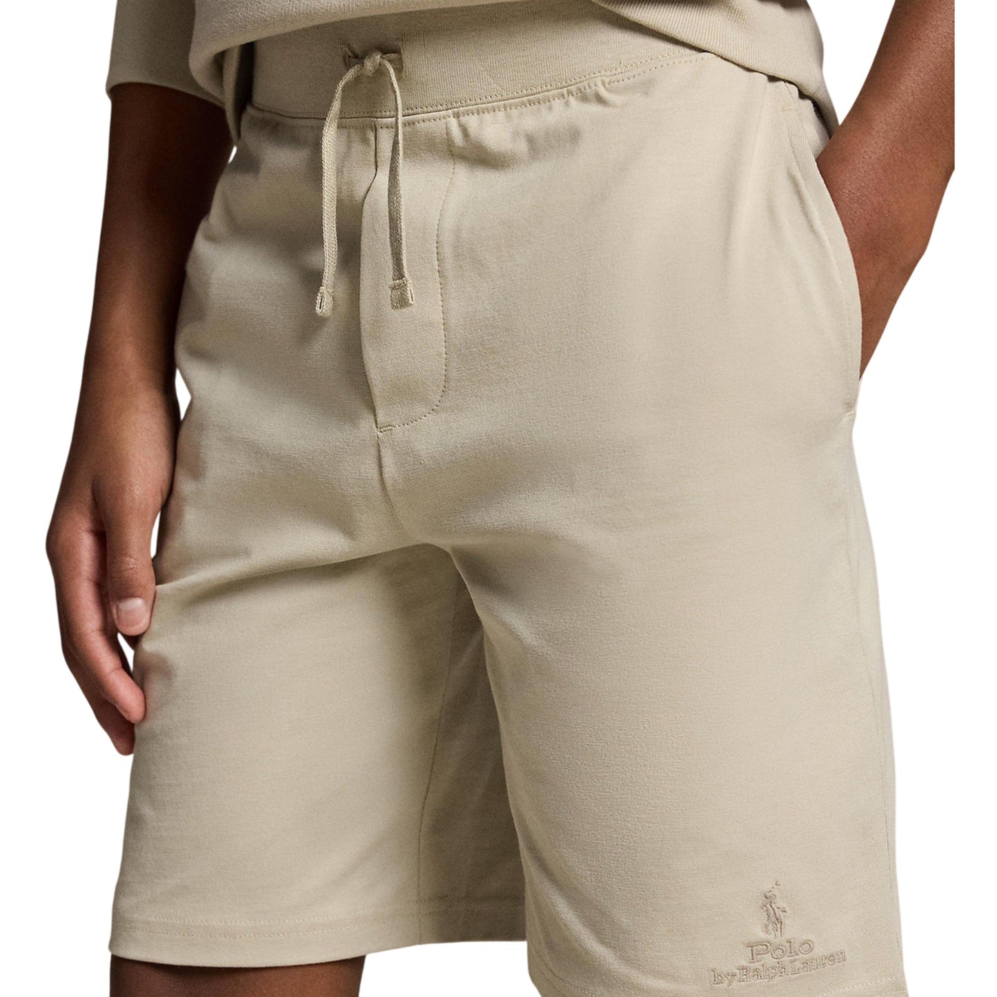 Stone - Side - Ralph Lauren Childrens-Kids Fleece Polo Shorts