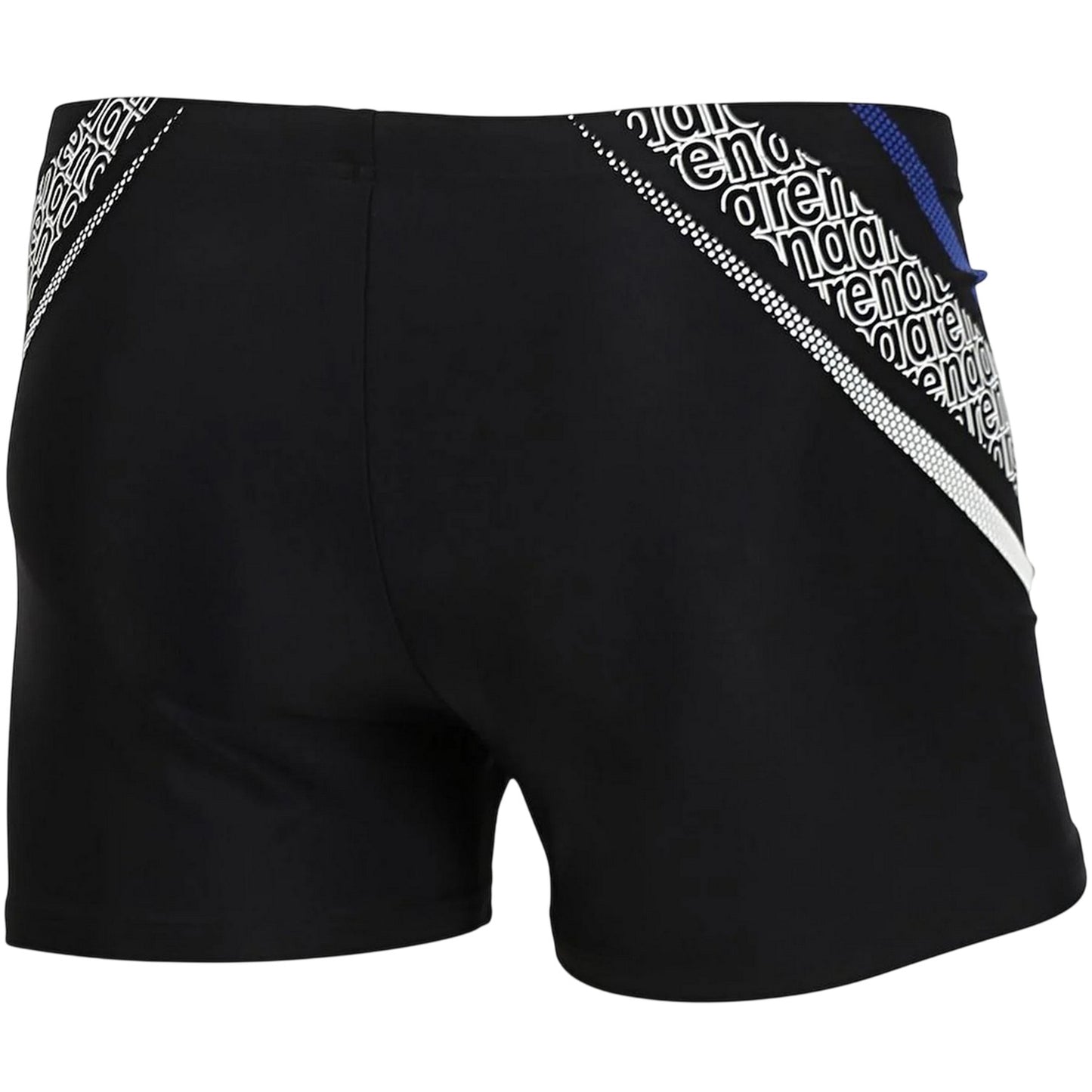 Black - Back - Arena Mens Lettering Print Regular Swim Shorts