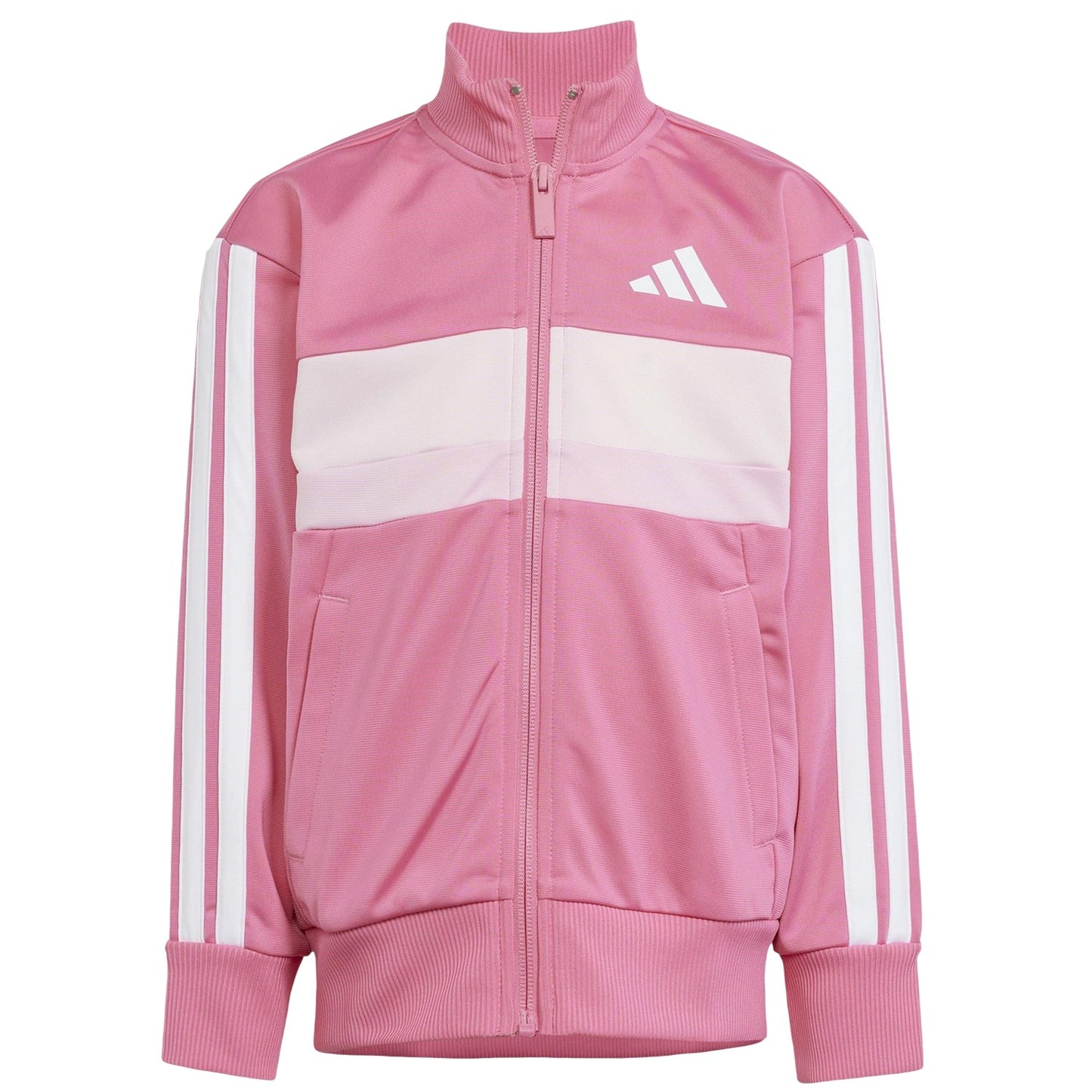 Pink-White - Back - Adidas Childrens-Kids Tiberio 3 Stripes Polyester Tracksuit Set
