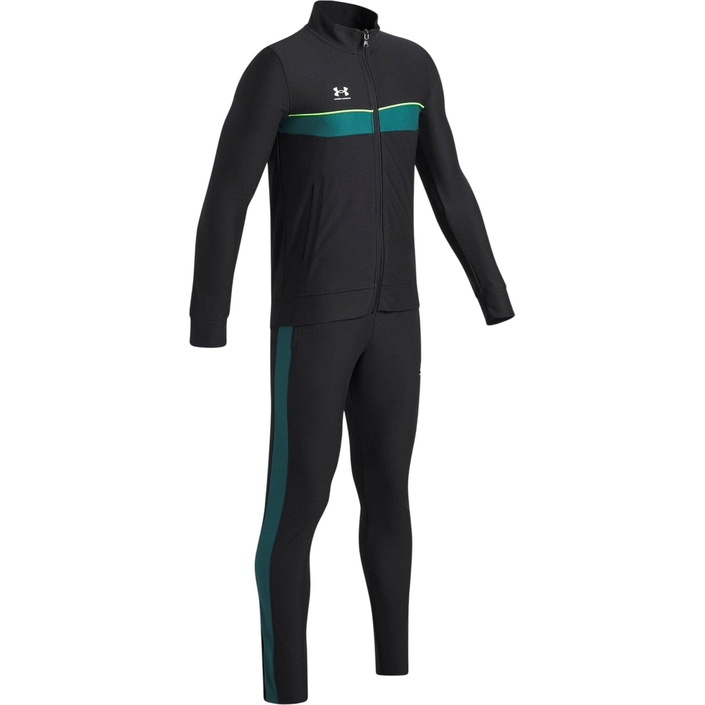 Black-White - Side - Under Armour Childrens-Kids Challenger Training Tracksuit