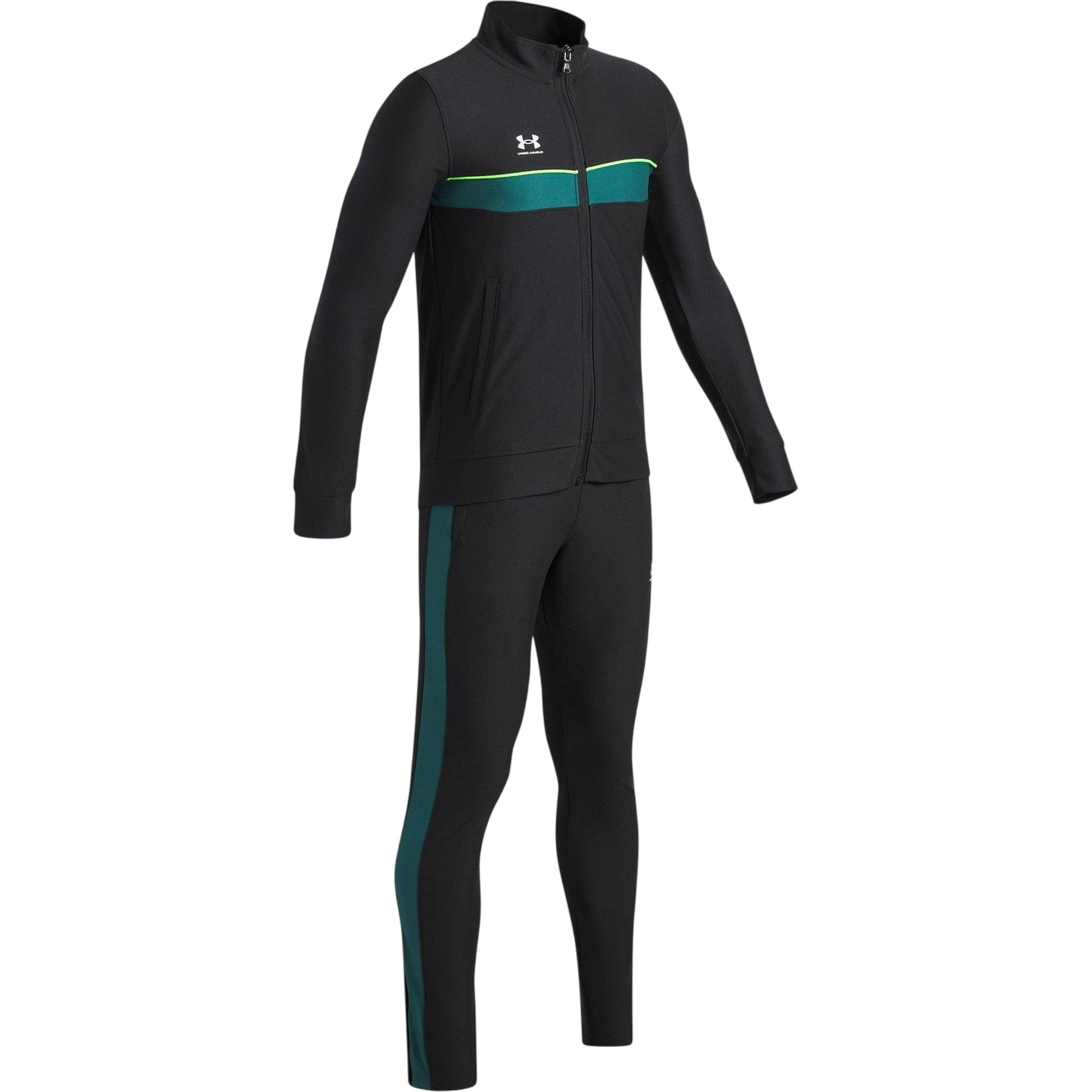Black-White - Side - Under Armour Childrens-Kids Challenger Training Tracksuit