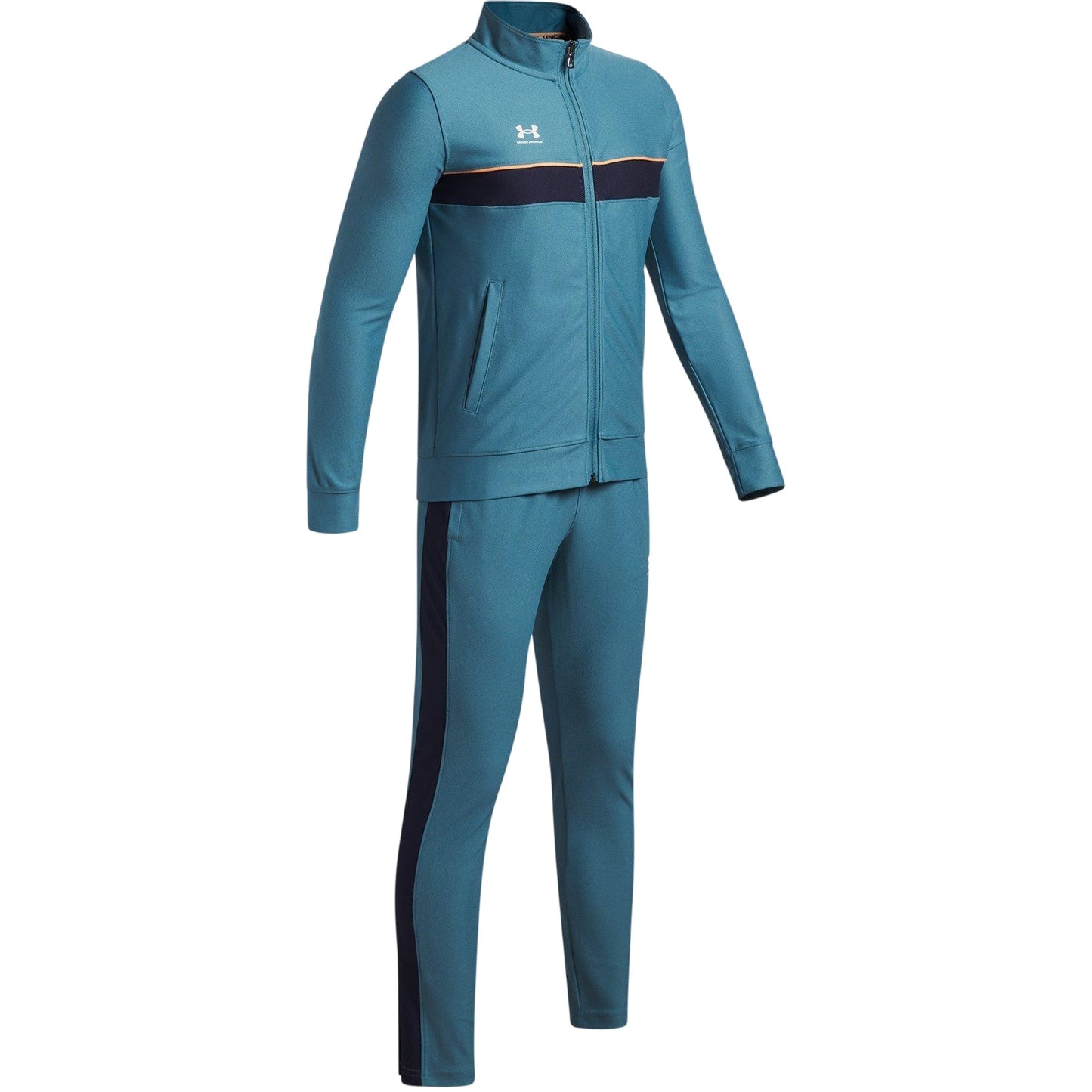 Blue-White - Side - Under Armour Childrens-Kids Challenger Training Tracksuit