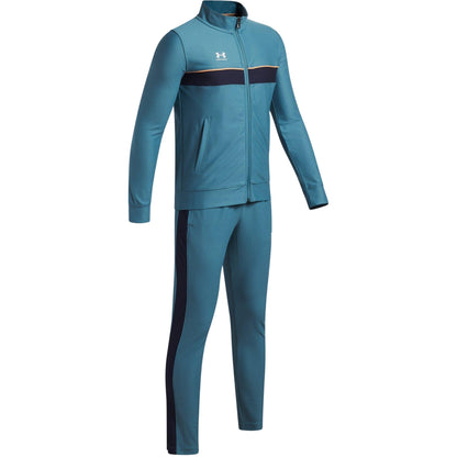 Blue-White - Side - Under Armour Childrens-Kids Challenger Training Tracksuit