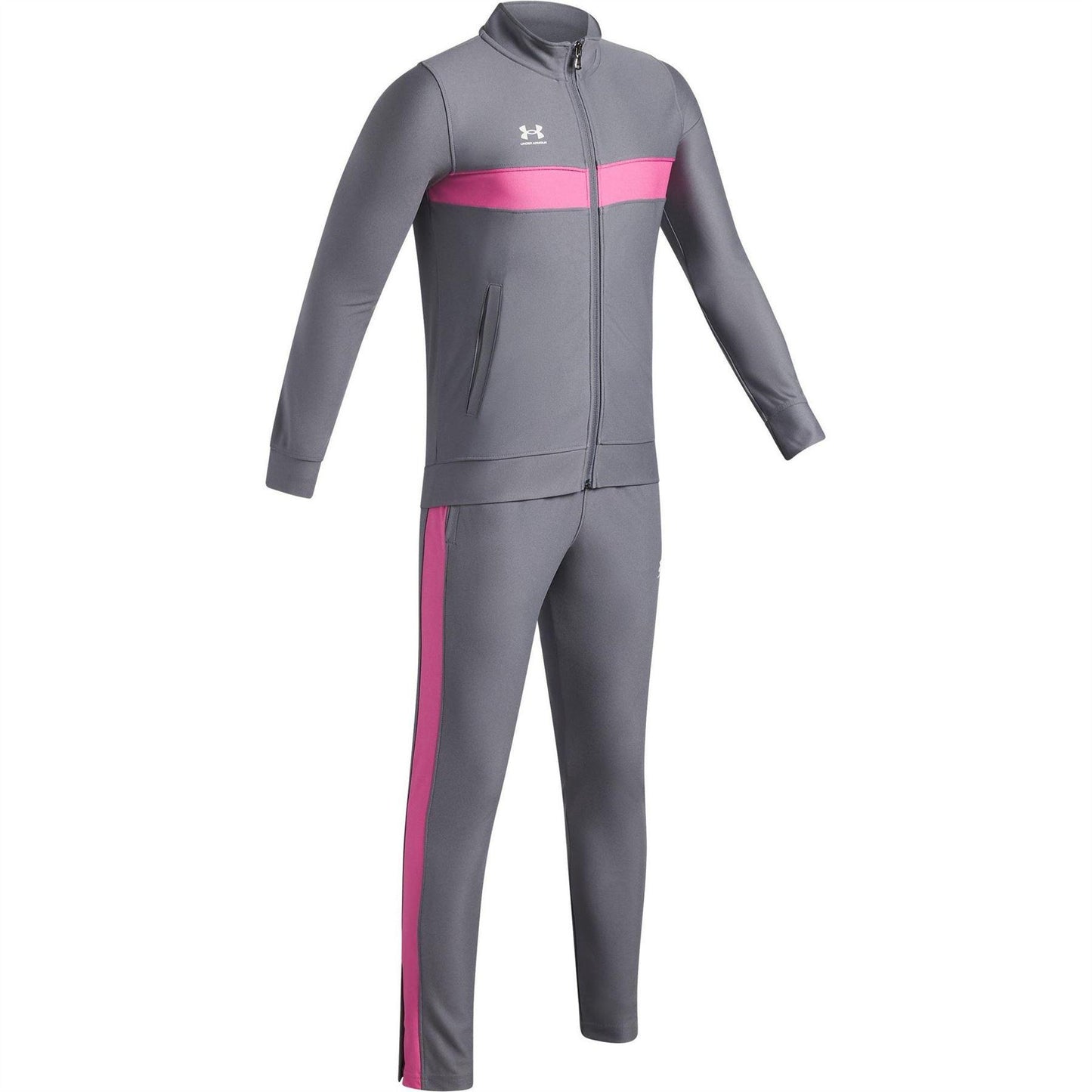 Titanium Grey - Side - Under Armour Childrens-Kids Challenger Training Tracksuit