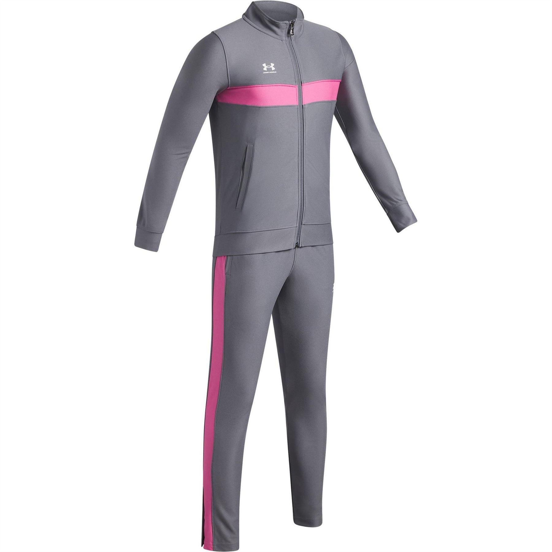 Titanium Grey - Side - Under Armour Childrens-Kids Challenger Training Tracksuit