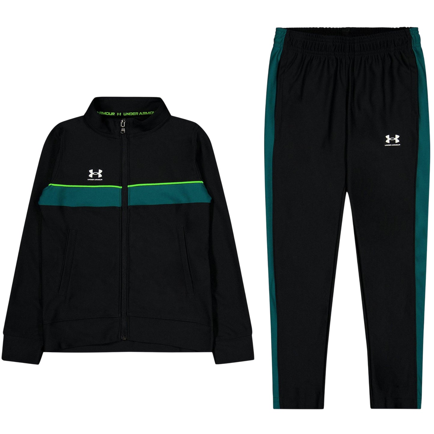 Black-White - Front - Under Armour Childrens-Kids Challenger Training Tracksuit