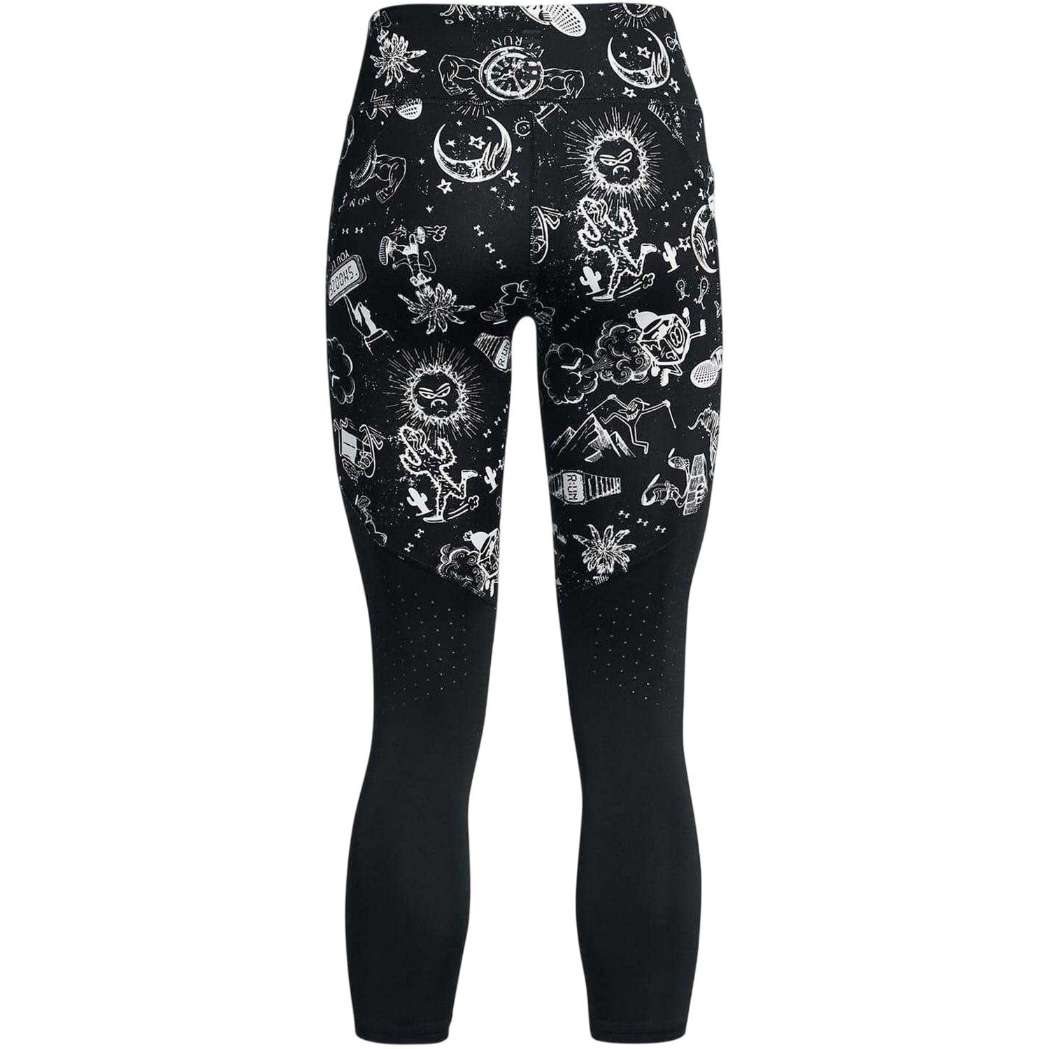 Black - Back - Under Armour Womens-Ladies We Run Graphic Print Leggings