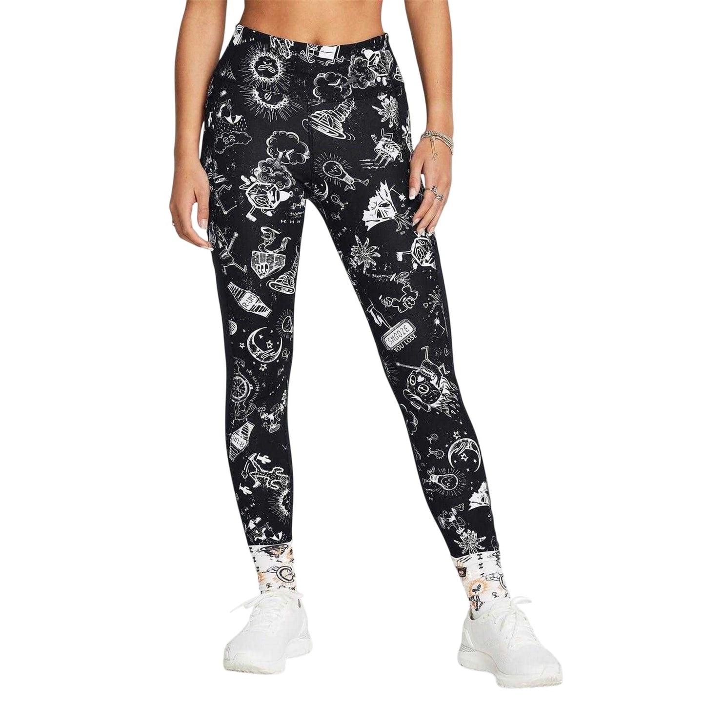 Black - Lifestyle - Under Armour Womens-Ladies We Run Graphic Print Leggings