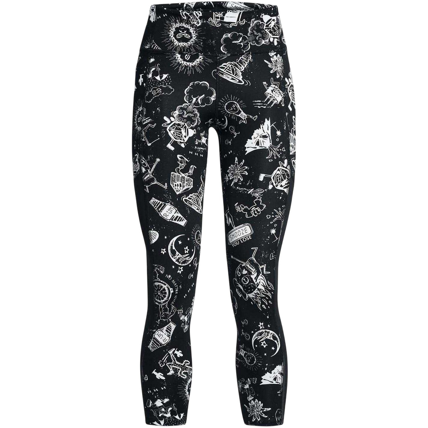 Black - Front - Under Armour Womens-Ladies We Run Graphic Print Leggings