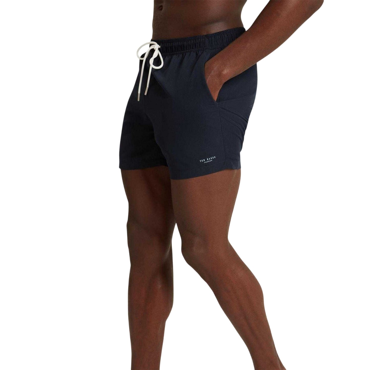 Navy - Side - Ted Baker Mens Polyester Swimming Swim Shorts