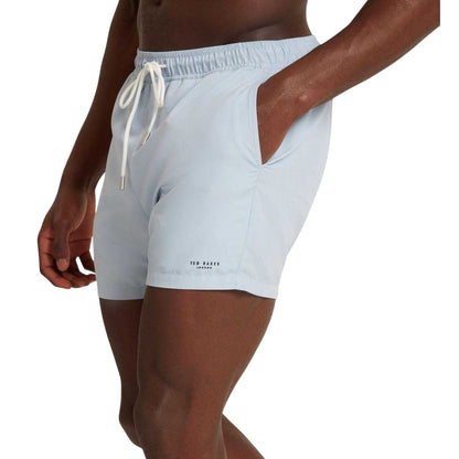 Light Blue - Side - Ted Baker Mens Polyester Swimming Swim Shorts