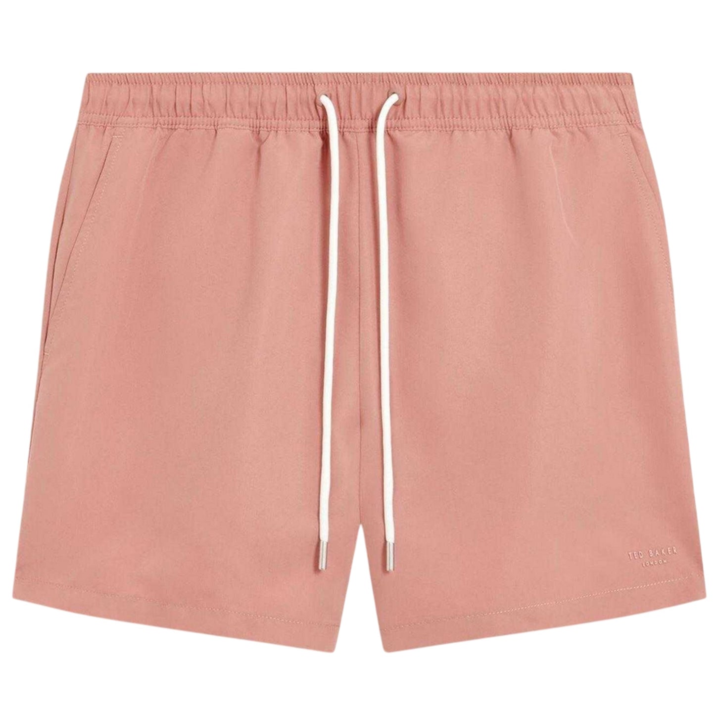 Mid Pink - Front - Ted Baker Mens Polyester Swimming Swim Shorts