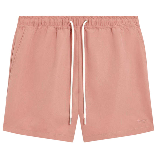 Mid Pink - Front - Ted Baker Mens Polyester Swimming Swim Shorts