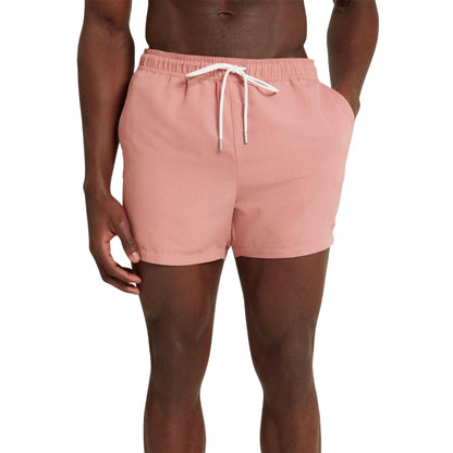 Mid Pink - Side - Ted Baker Mens Polyester Swimming Swim Shorts